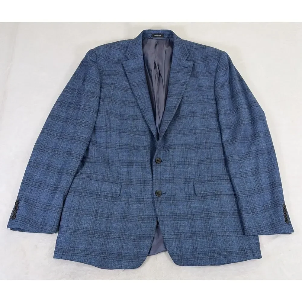 Lauren RALPH LAUREN Mens Blazer Blue & Brown Plaid Size 46L Benefits Charity
